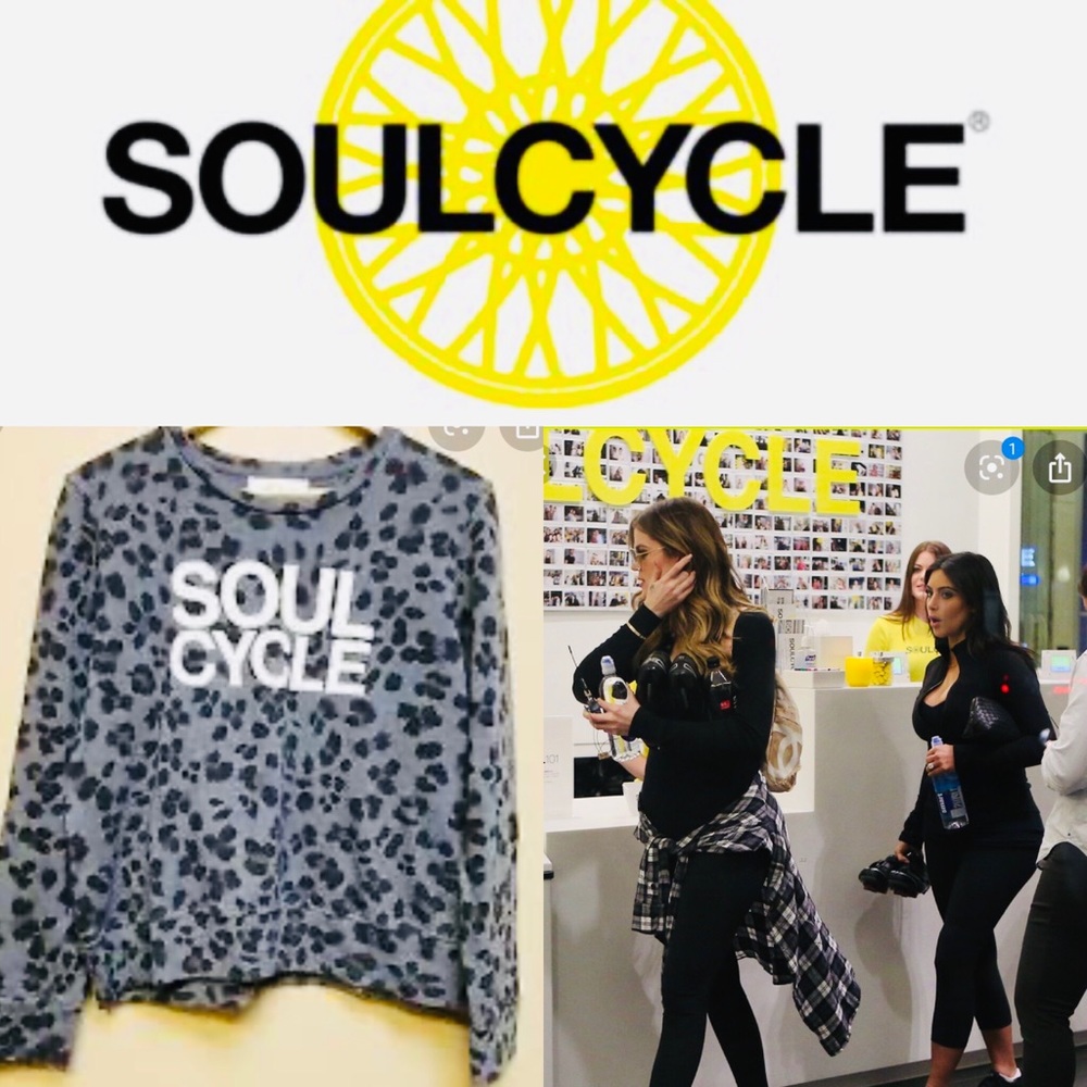 SOULCYCLE COLLECTION LEOPARD CROPPED PULLOVER